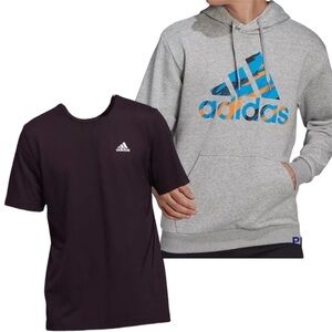 Adidas Gray Hoodie and Black Tee Combo